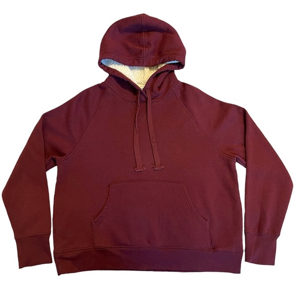 Old Navy Women's Sherpa Lined Hoodie Raisin Arizona Size Large 647497-09 - Picture 1 of 8
